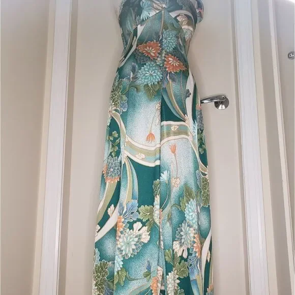 70s Hawaiian halter palazzo jumpsuit - Picture 2 of 10